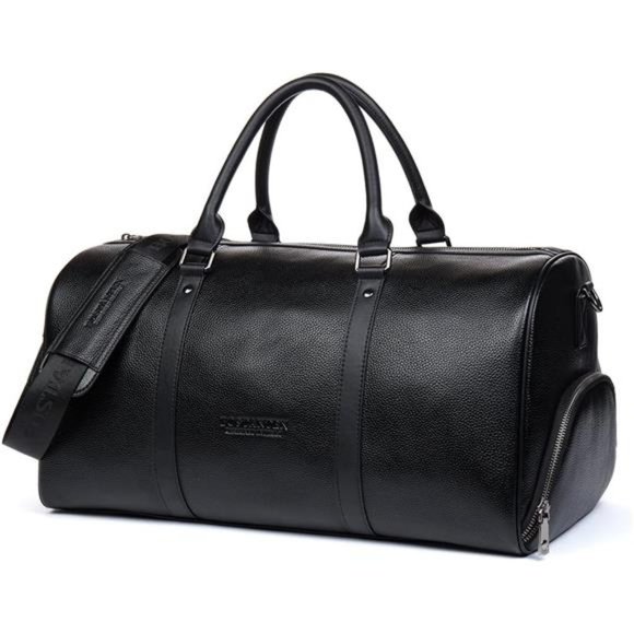 Men´s Genuine Leather Travel Weekender Overnight Tote...